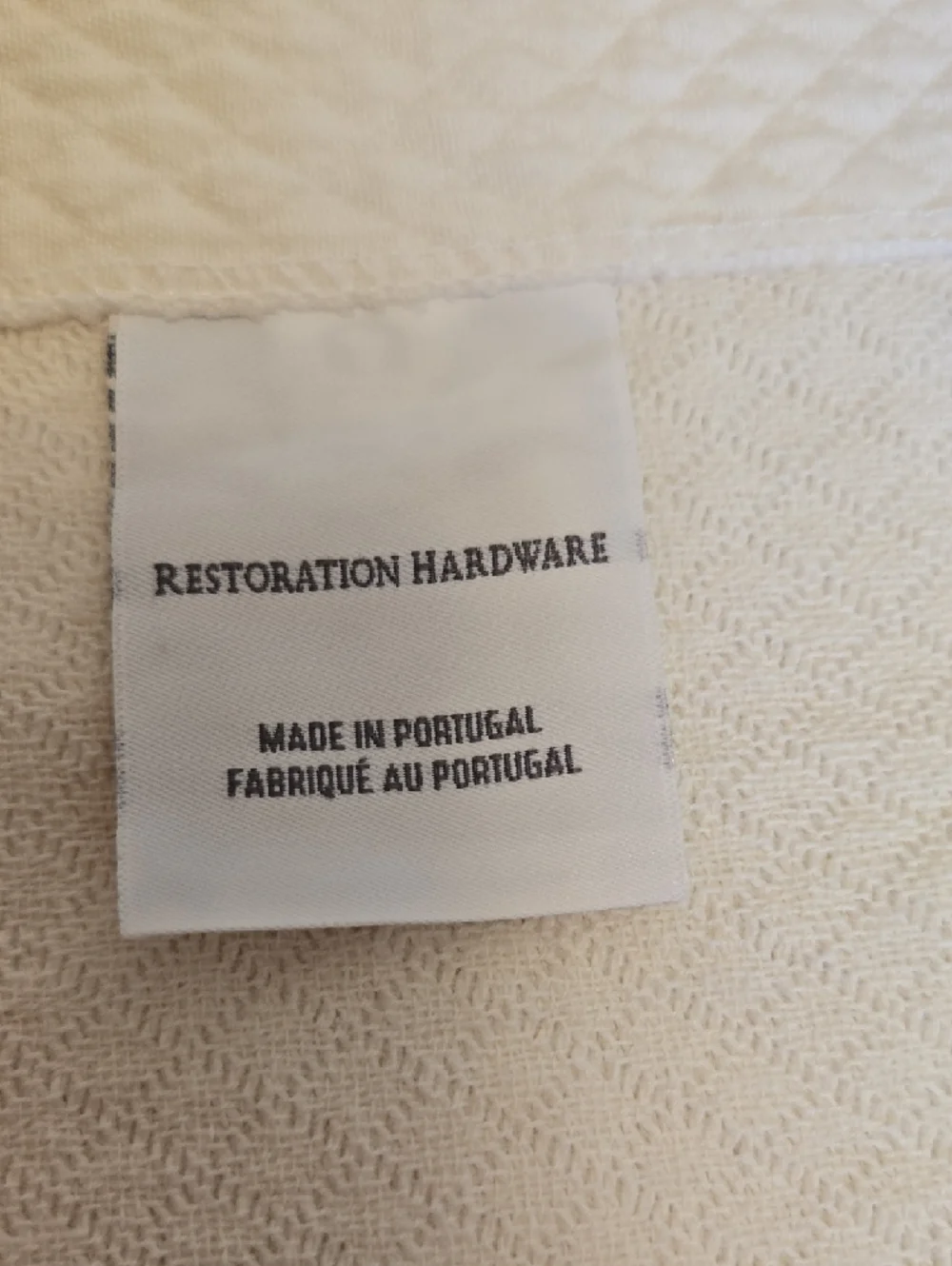Restoration Hardware IVORY Diamond Matelassé Shower Curtain